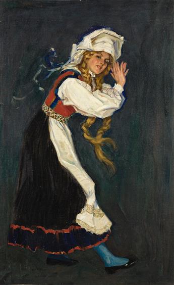 MARGARET and TROY KINNEY (1872/1871 - 1952/1938) Dancing girl in Norwegian bunad.